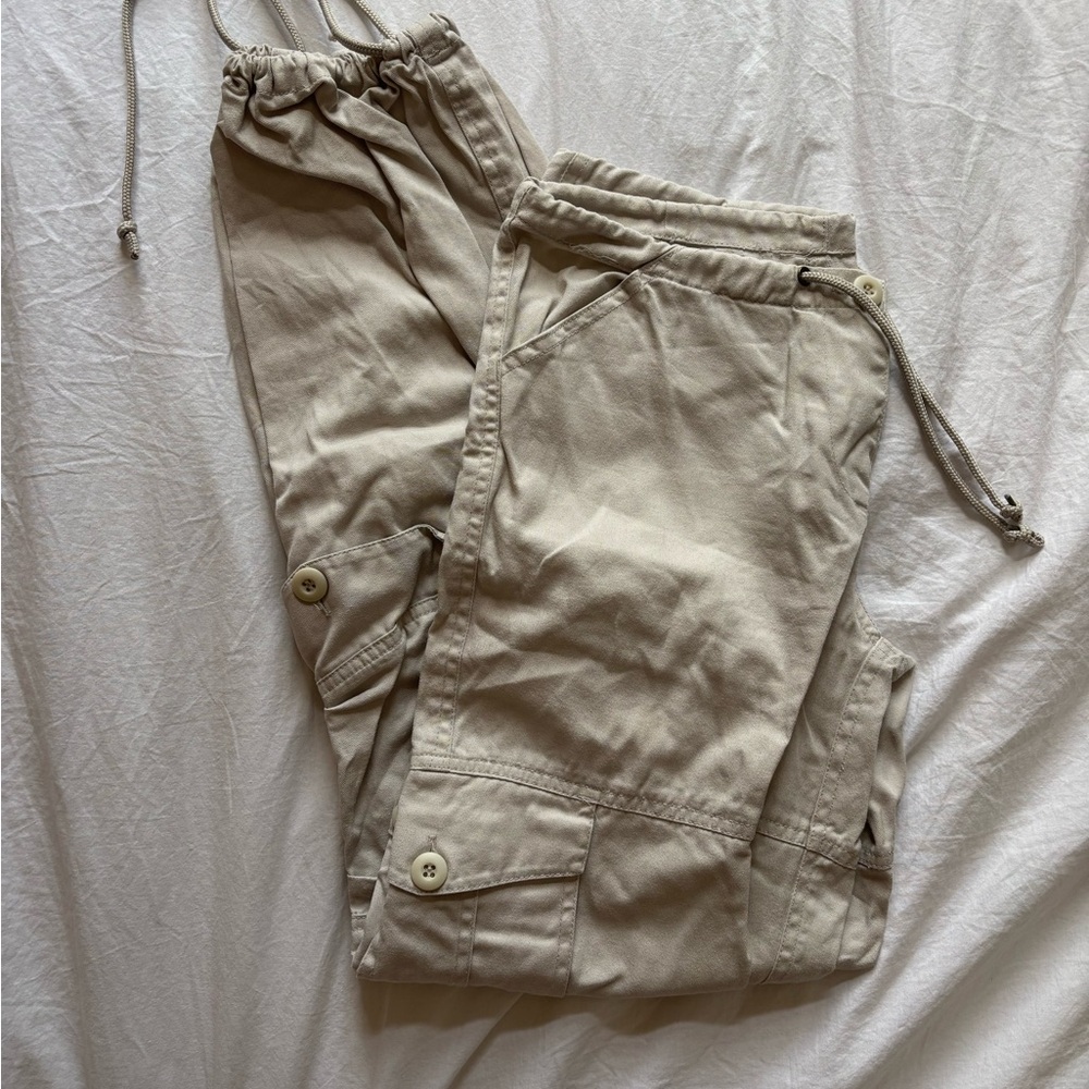 Casual Beige Cargo Pants